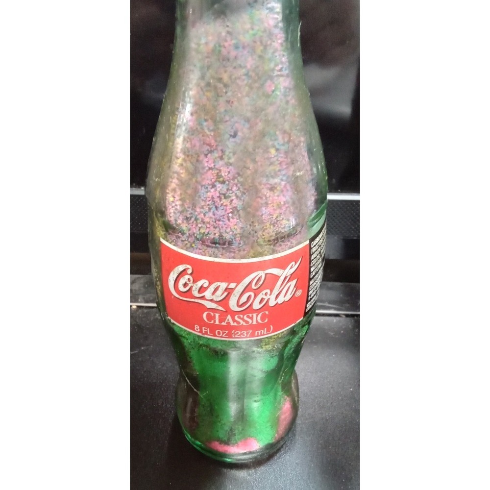 Vintage Coca-Cola‎ Bottle. Painted Label- Colorful Sand Inside